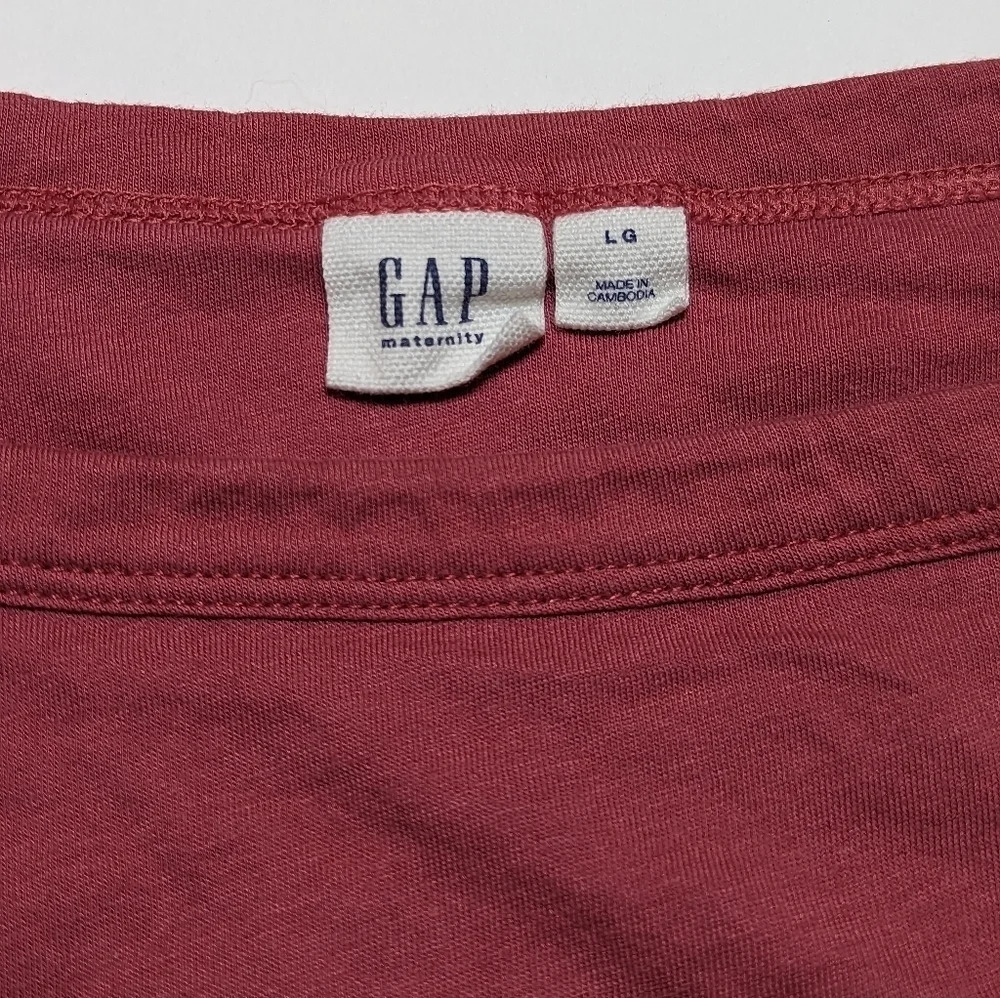 GAP Maternity Dark Dusty  Rose Dress Rouched Sides Woman's Large - Picture 3 of 6